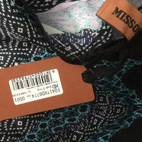 NWT Missoni $280 Printed Silk Scarf Blue - Picture 4 of 8